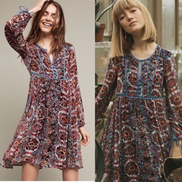 Anthropologie Dresses & Skirts - Anthropologie Avía velvet peasant dress by floreat